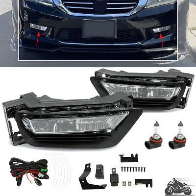 For 2013 2014 2015 Honda Accord Sedan 4Dr Front Bumper Fog Lights Lamps w/Bulbs