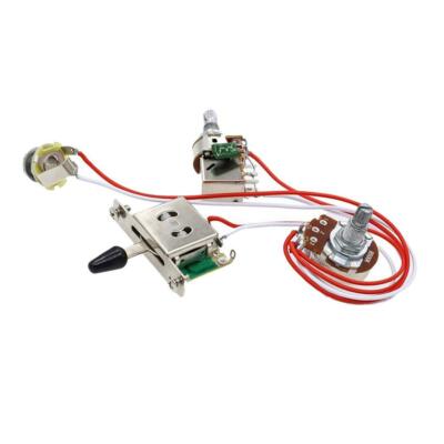 Gitarrenkabelbaum vorverdrahtet Kit, 1T1V 3-Wege Schalter A500k Potis für Elektro