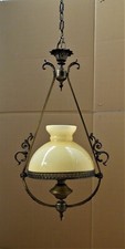 🟡 LAMPADARIO LIBERTY CON  CAMPANA  IN VETRO EPOCA 900 - M1189-