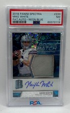 2018 Panini Spectra MIKE WHITE Neon Blue Rookie Patch Auto #37/75 PSA 7