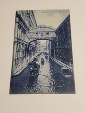 1900s Venezia Ponte Dei Sospiri RPPC Postcard Unused Venice Italy Bridge of Sigh