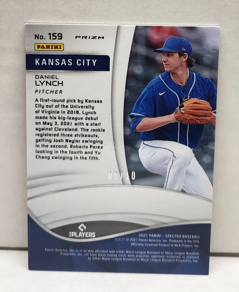 DANIEL LYNCH 2021 Spectra Prizm GOLD ~ #'d /10 ~ Kansas City ROYALS - Image 2 of 2