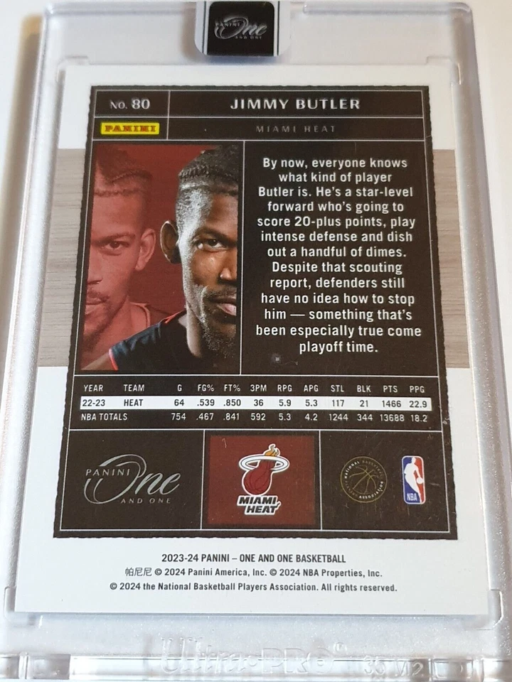 2023 Panini One and One Jimmy Butler #80 BLUE /35 Holo - Panini Factory Sealed - Image 3 of 3