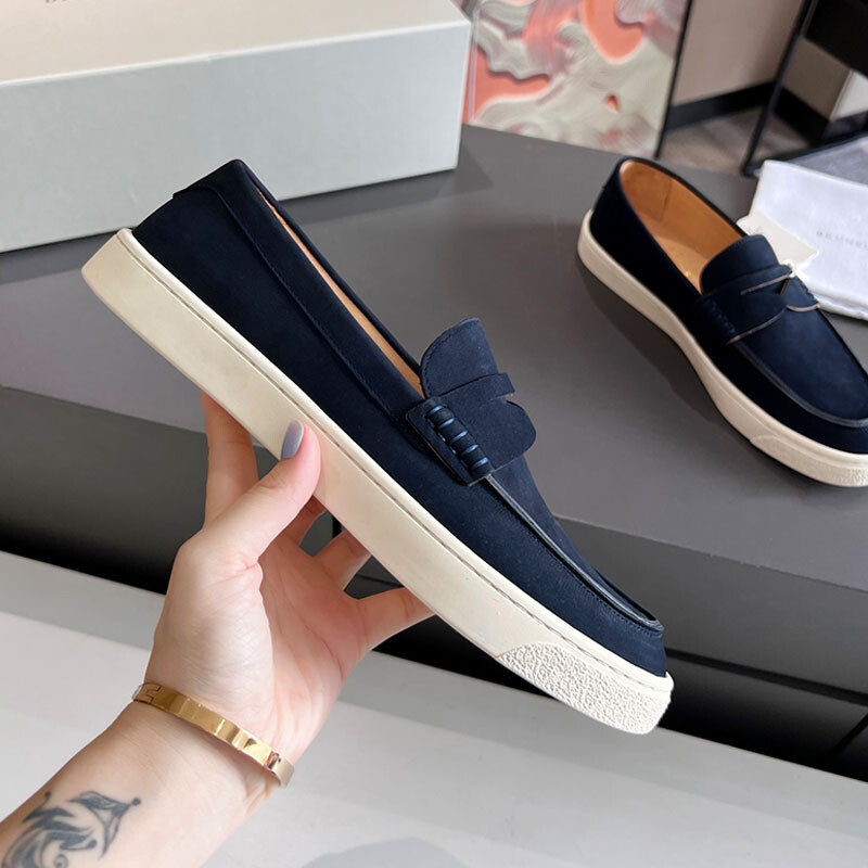 SAOLA Mocassini uomo B r u n e llo newCuci nelli traspiranti casual pelle suola morbida