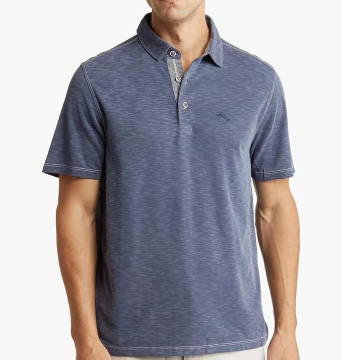 Tommy Bahama Paradiso Polo Short Sleeve, Denim Blue, Large