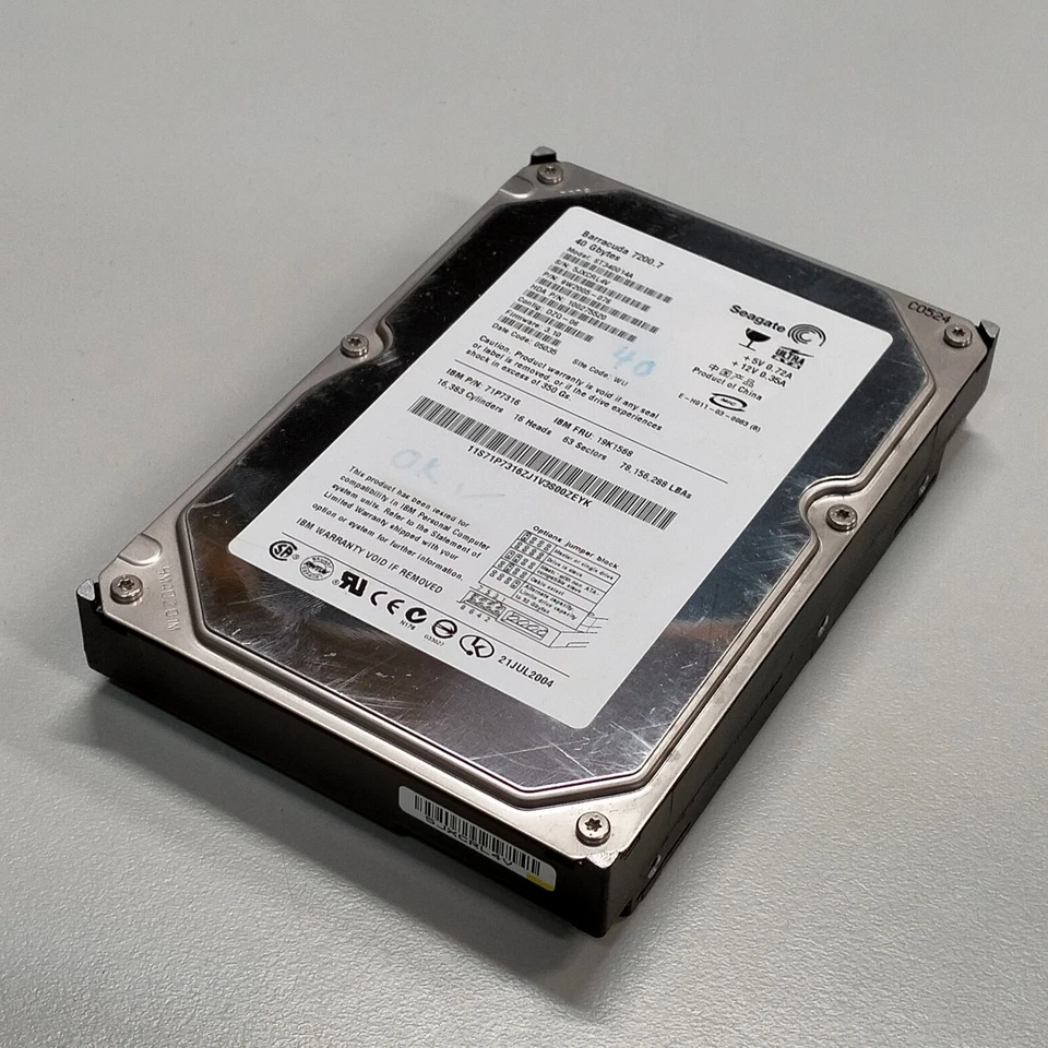 Seagate Barracuda 40GB 3.5" IDE HDD ATA/100 7200 RPM 2MB ST340014A 9W2005-076 - Image 3 of 4