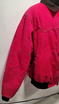 Vintage 90s Cherry Red Carhartt Sante Fe Work Jacket Corduroy