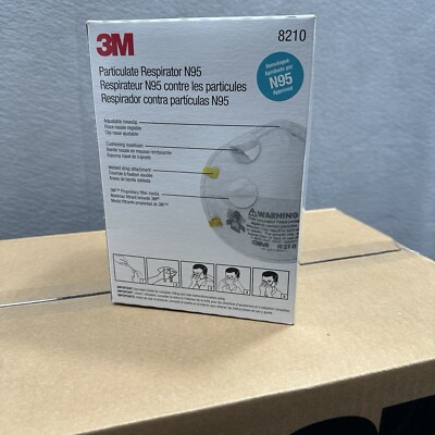 3M 8210 N95 Dust Mask Box of 20 Disposable Protective Particulate Respirator