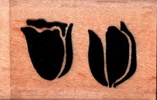 Annette Allen Watkins SMALL TULIPS Wood Mounted Rubber Stamp Flowers Spring