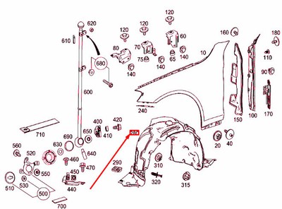 OEM MERCEDES-BENZ S W222 FRONT RIGHT WHEEL HOUSE COVERING 