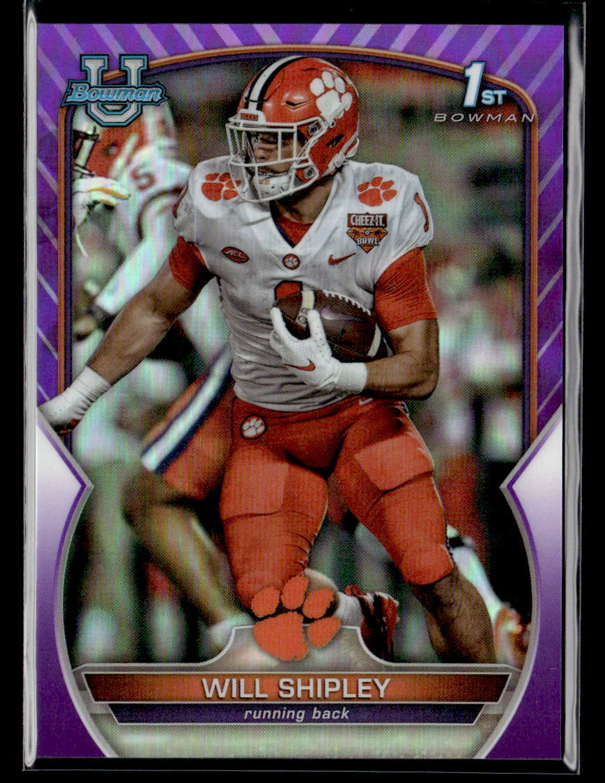 Will Shipley #'d /399 - 2022 Bowman Chrome University 1st Purple Refractor #73