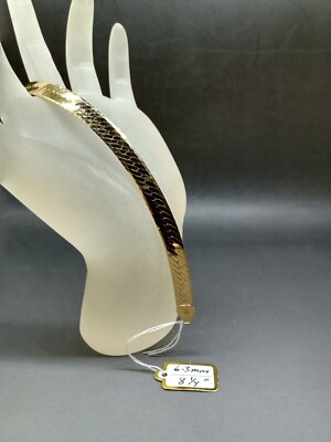 Neu 8,25'' Gelb Kt Gold Vermeil auf .925 Sterlingsilber Hering Knochen Armband