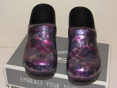 Dansko Professional Patent Clogs Shoes 39 Womens 8.5-9 Dotty Abstract Slip On - Picture 4 of 6