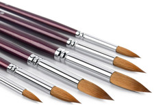 Kolinsky Watercolor Brush Set Pure Kolinsky Sable Hair Pointed round Art 6 Pcs