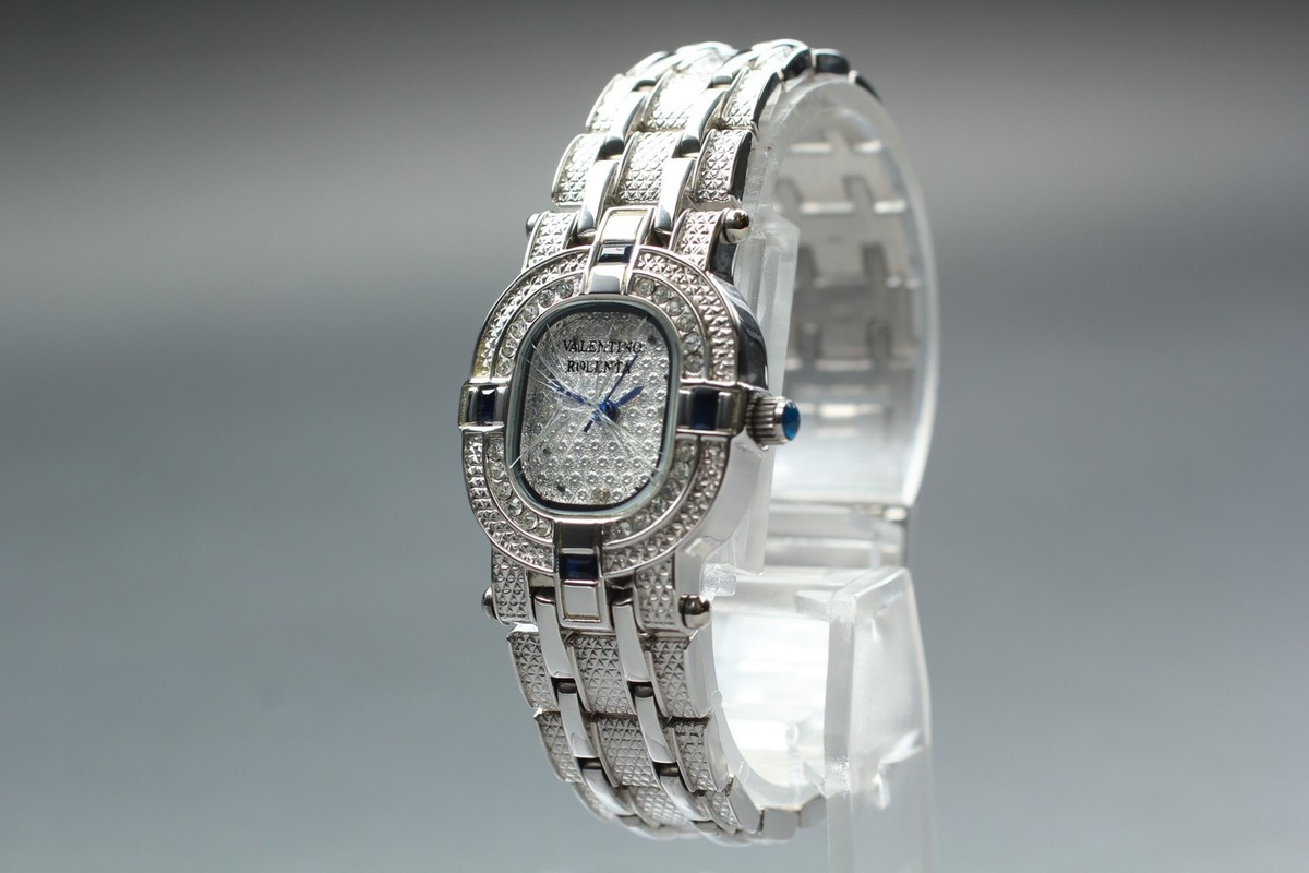Vintage N MINT Valentino Rolenta VR-110 Diamonds Women's Qz Watch