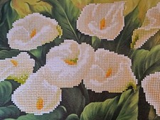 Calla Lilies Completed Handmade Diamond Art Craft Wall Hanging Ready To Frame