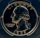 1959-P Mirror-like Gem Proof 90% Silver Washington Quarter In Slab Holder