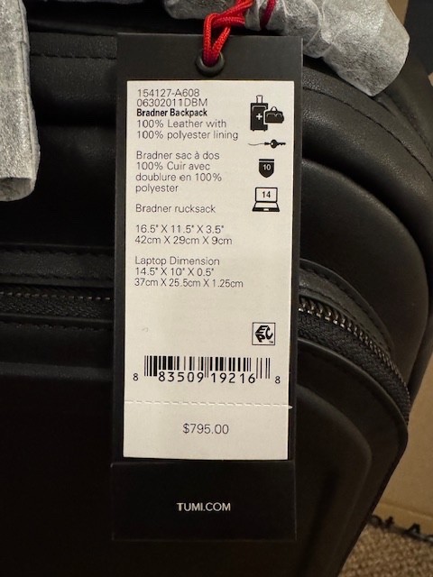 Tumi Harrison Bradner Leather Backpack | eBay