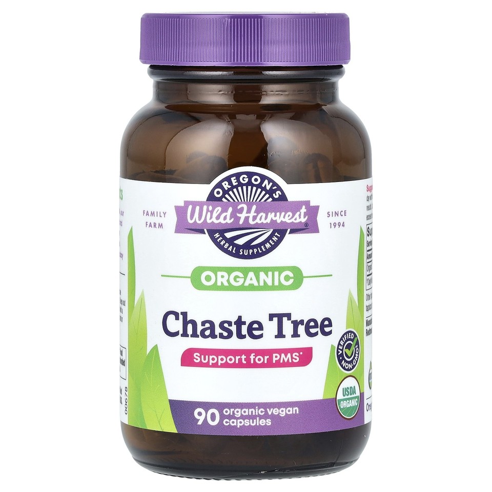 Organic Chaste Tree, 90 Vegan Capsules (440 mg per Capsule)