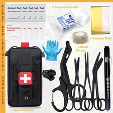 Black IFAK Medical Kit Emergency First Aid Trauma Tactical Kit EMT EMS Paramedic