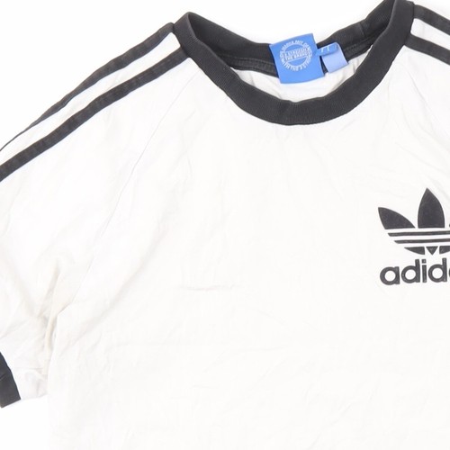 Camiseta Adidas para niños blanca manga corta con logotipo talla S - Imagen 7 de 12