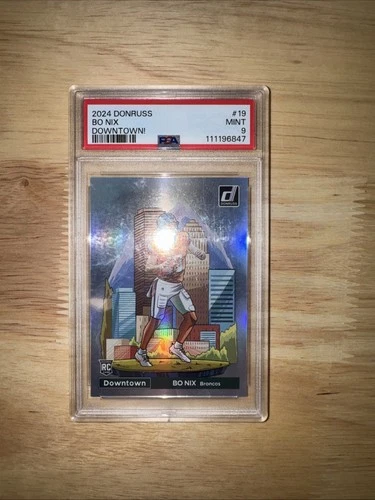 Panini 2024 Donruss Downtown Bo Nix #19 Rookie PSA 9 Denver Broncos Football
