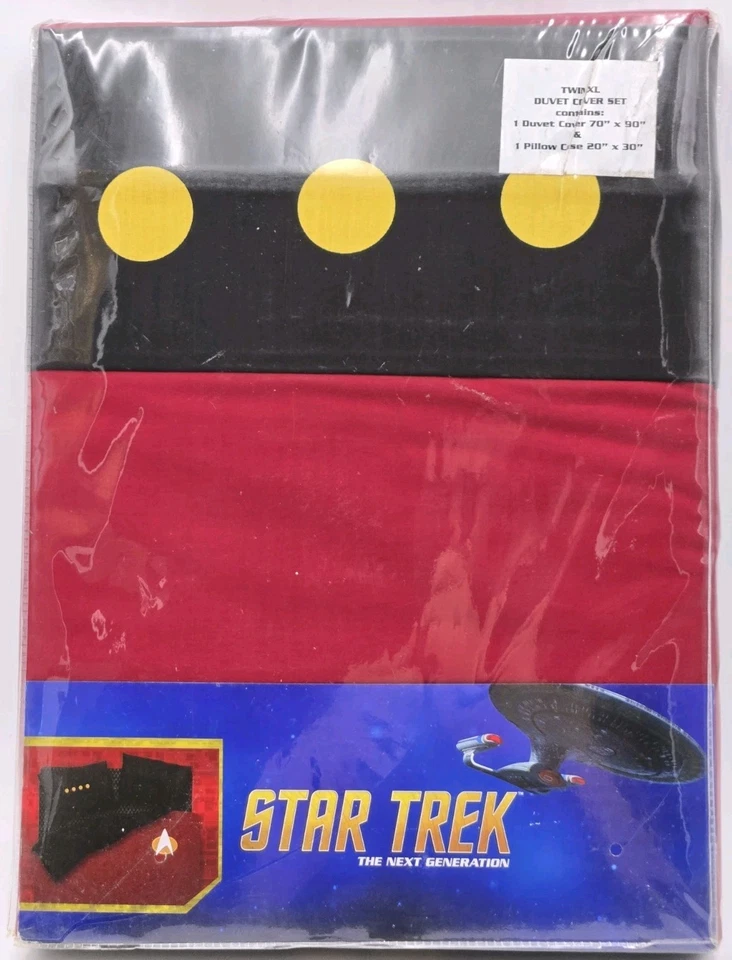 Juego de funda nórdica y funda de almohada Star Trek The Next Generation TNG TWIN XL 2016 NUEVO EN CAJA Foto 2 de 4