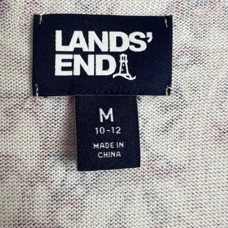 Land's End Suéter Calibre Fino Paisley Cárdigan Delantero Abierto Talla M 10-12 Bolsillos!! Foto 3 de 4