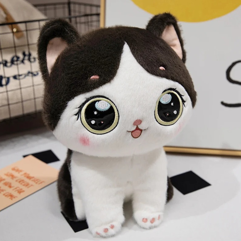 1pc Cat Plush Toy 9.8in/13.7in Soft Stuffed Doll Gift for Ki