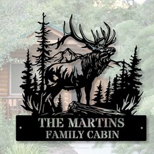 Custom Elk Metal Sign, Elk Wall Art, Wildlife Decor, Elk Address Sign, Outdoor I