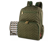 Fisher-Price Morgan Quilted Diaper Backpack - Olive