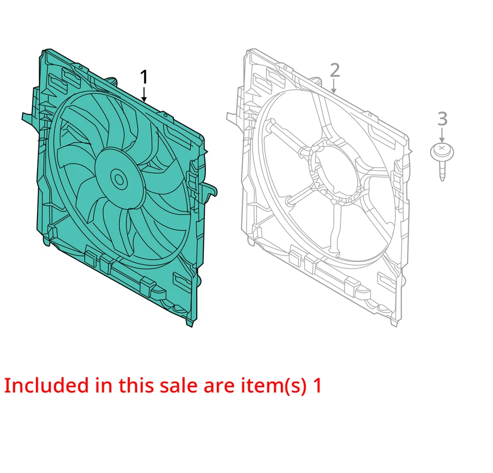 Conjunto de ventilador de refrigeración radiador eléctrico BMW X5 2014-2018 138 k OEM Foto 4 de 4