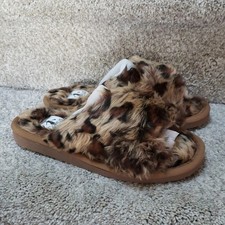 Corkys Slumber Cheetah Print Slippers Sandals Slip On Open Toe Leopard Animal 7