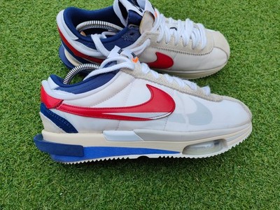 Nike Zoom Cortez SP Sacai Sneaker, Gr. 7,5 UK White University Red Blue #
