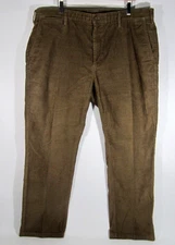Orvis Moleskin Brown Soft Corduroy Flat Front Men Pants 42 x 30