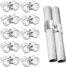 10 Set Dog Kennel Panel Clamps, Chain Link Fence Clamps with Silver 