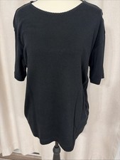 Vintage Worthington Size Medium Women  s Black Sweater Short Sleeved