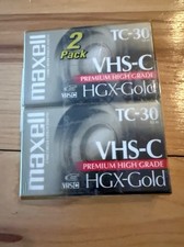 2 Pack Maxwell VHS-C TC-30 HGX-Gold Premium High Grade Video Tapes NEW Old stock