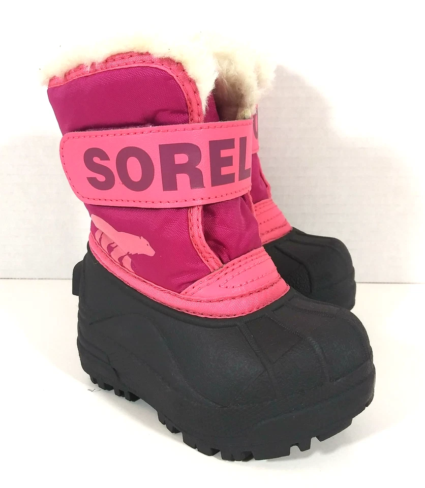 Botas de Nieve Sorel Snow Commander Niños Niñas Talla 5 Rosa NUEVAS sin Caja ¡MIRA!! Foto 2 de 4