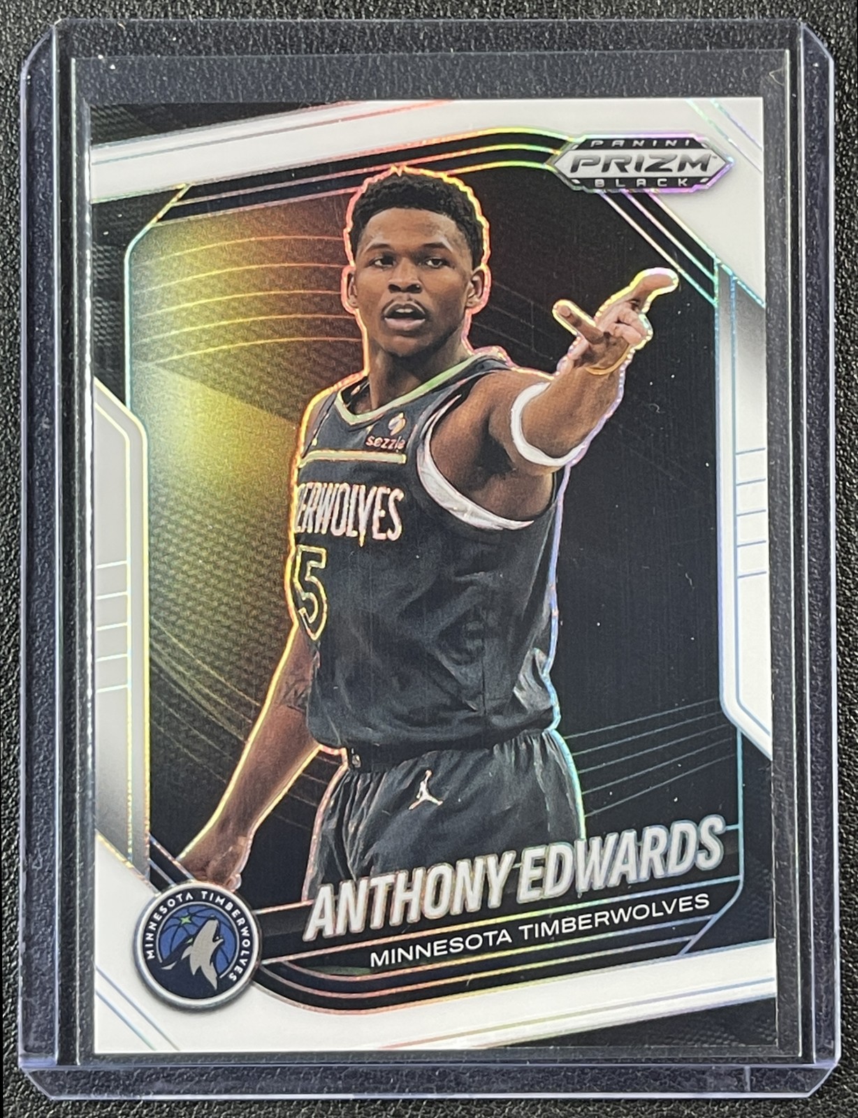 ANTHONY EDWARDS 2024-25 PANINI PRIZM BLACK #17 WHITE 154/175 TIMBERWOLVES