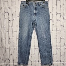 Vintage LEE Riders Made in USA Jeans Sz 36x32 Stone Wash Blue Denim Mens Casual