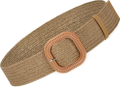 Women Straw Woven Belt Elastic Rattan Waist Raffia Stretch  display picture 3