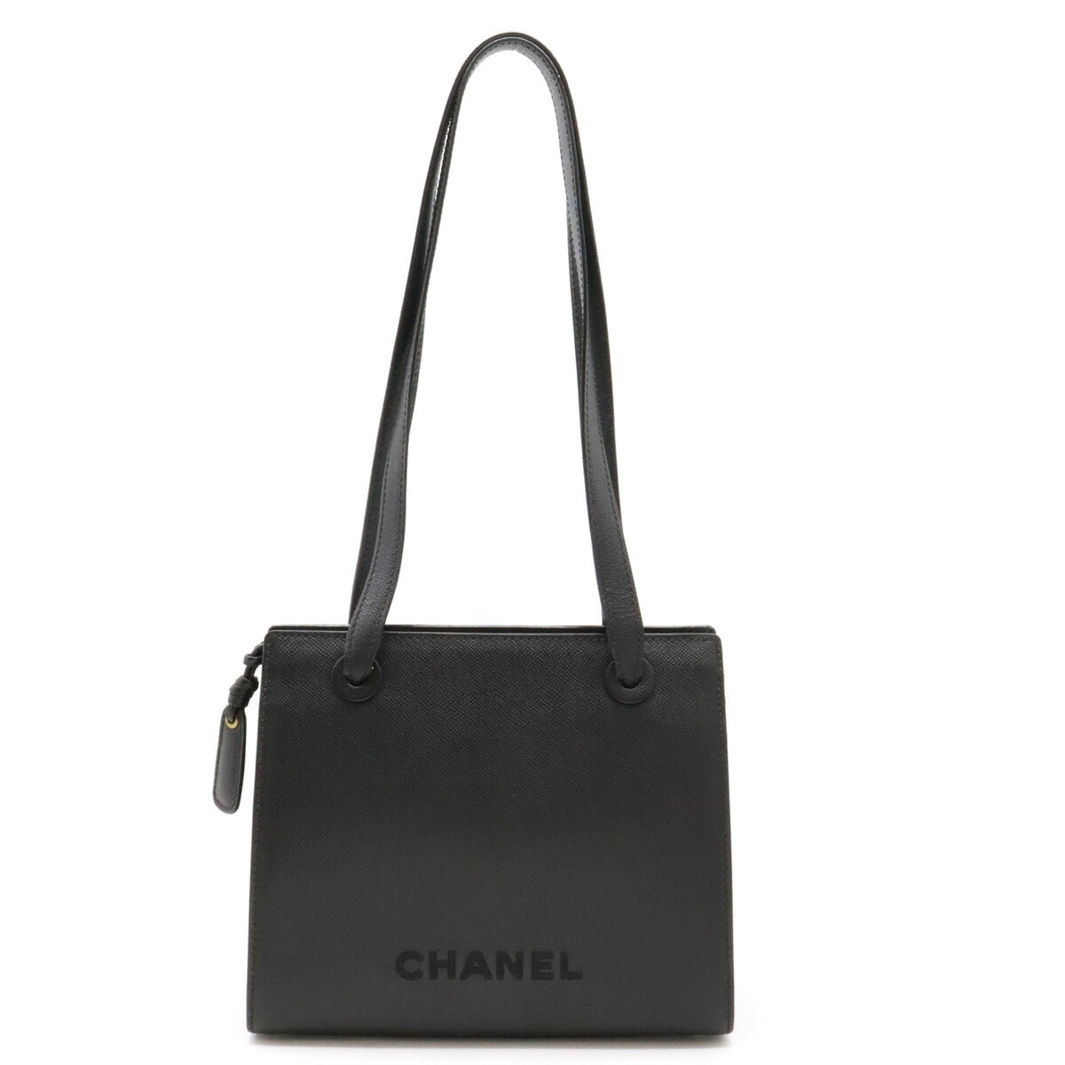 CHANEL Caviar Skin Logo Tote Bag with Adjustable Shoulder Strap DDU