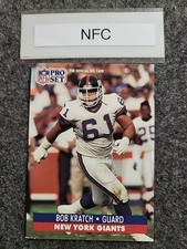 1991 Pro Set #  597 BOB KRATCH New York Giants Super Bowl Team 