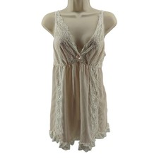 In Bloom Pale Pink Cream Lace Nightie Semi Sheer Womens Lage