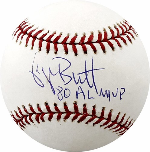 George Brett Autographed Official ML Baseball Inscribed 80 AL MVP PSA