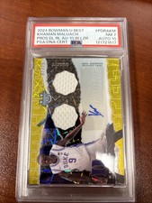 Khaman Maluach 2024-25 Bowman Best U Yellow Lazer /75 PSA 7 Dual Patch Auto