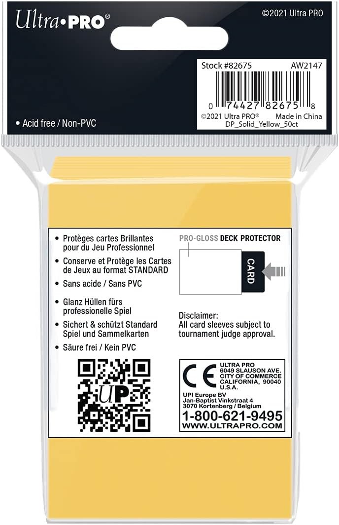 Ultra Pro SLEEVES 50 D12 Card Game (Yellow), 82675