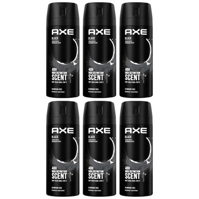 Axe Black Frozen Pear & Cedarwood Deodorant Body Spray, 150ml (5oz) (Pack of 6)