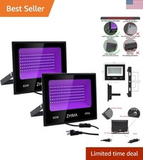 60W Waterproof LED Black Lights - Perfect for Parties, Halloween, and Weddings